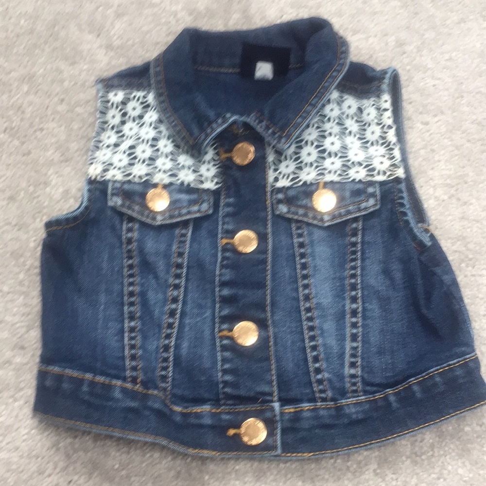 Toddler Girls 3T Denim Sleeveless Vest